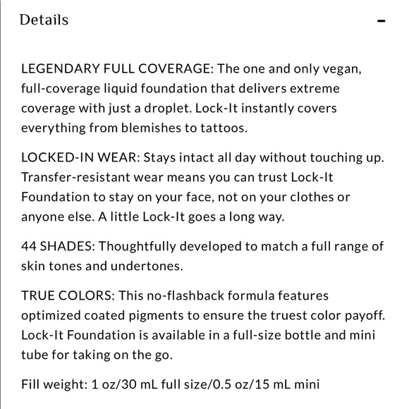 KVD Beauty Mini Lock-It Full-Coverage Long-Wear Matte Liquid Foundation - Picture 10 of 14